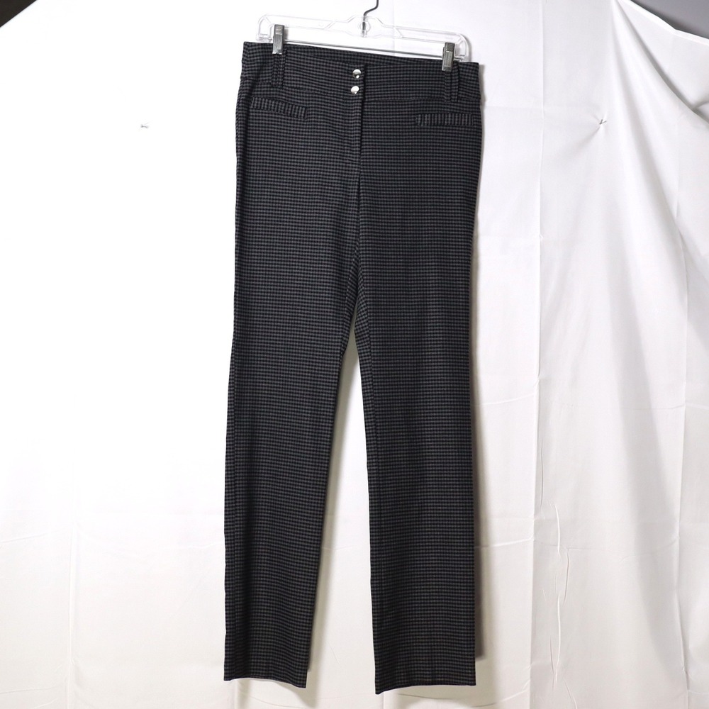 SOHO Apparel Dress Pants 6 Black Women Gingham Plaid Trousers